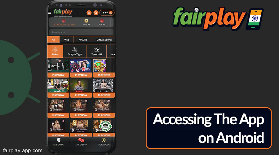 Fairplay Casino India app on Android