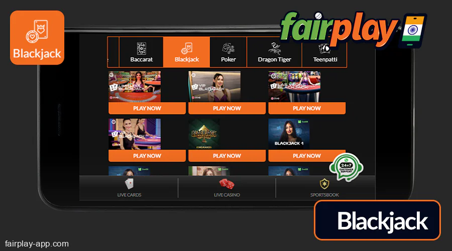 Blackjack for Fairplay India gamblers