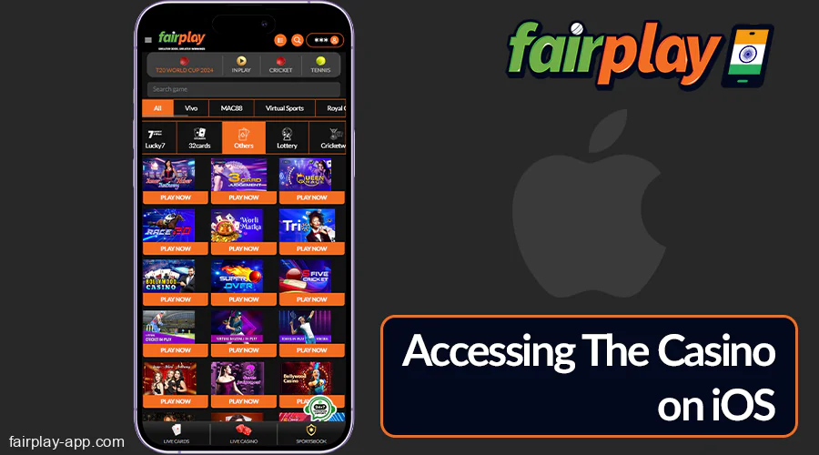 Fairplay Casino India app on iOS