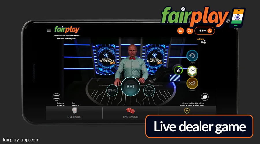 Live Casino at Fairplay IN app