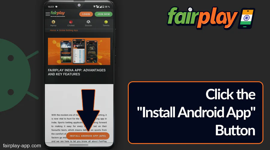 Click on "Download on Android" of Fairplay IN