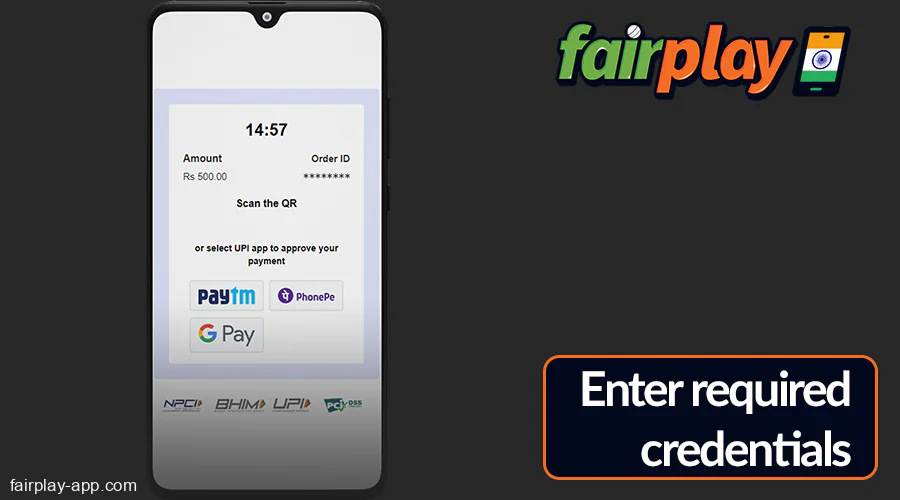 Enter your details at Fairplay India app