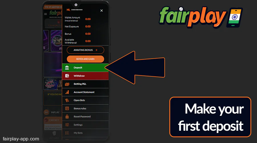 Make a deposit at Fairplay India