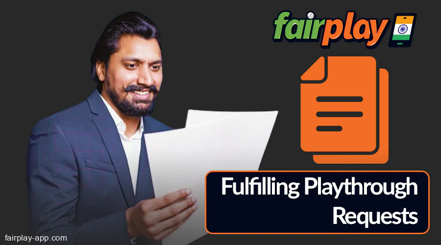 Requirements for players at Fairplay IN app