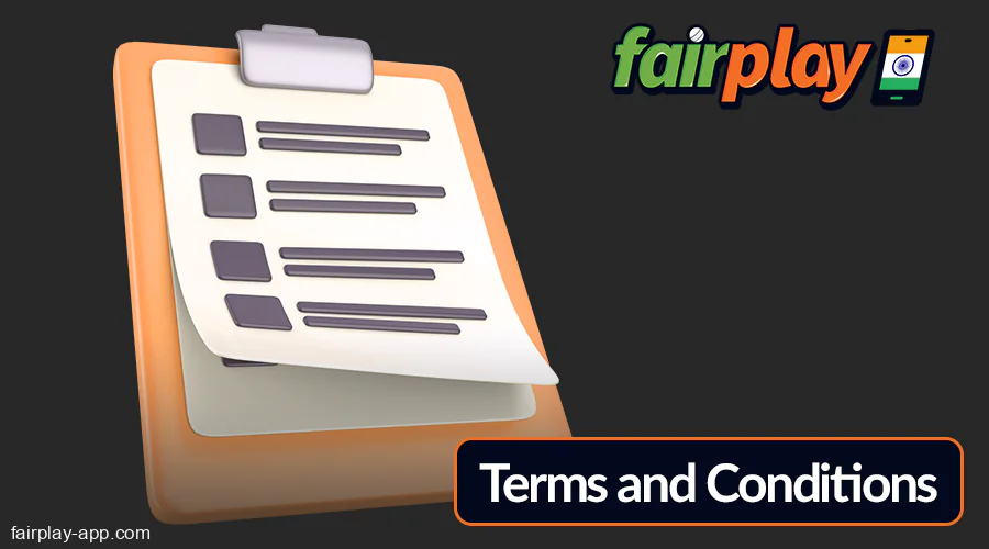 Terms and conditions at Fairplay India app